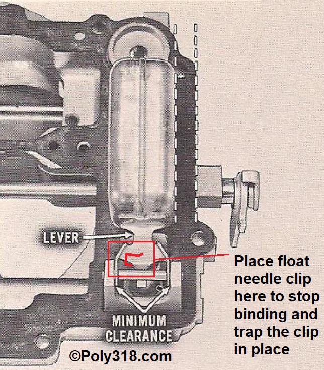 Carter AFB AVS Float Needle Clip Position