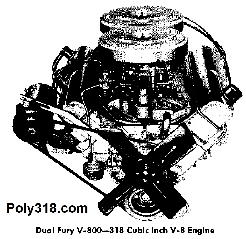 Mopar Plymouth Dual Fury V800 Poly 318 A-block