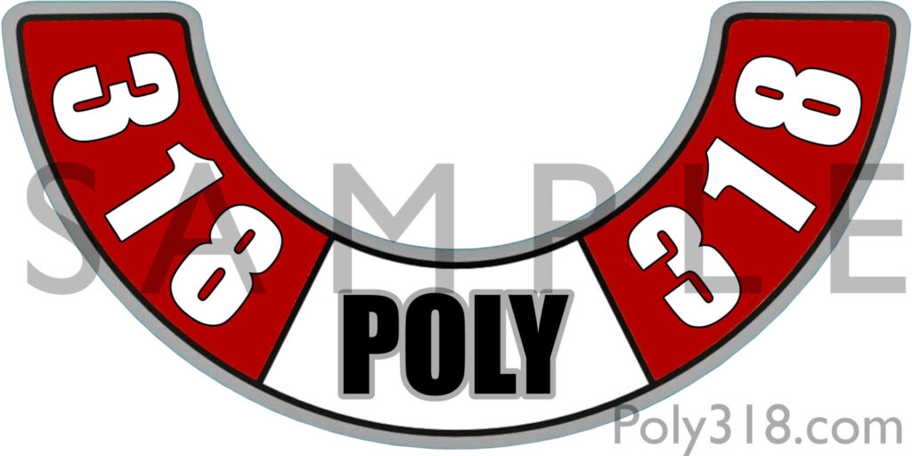 Poly 318 air cleaner decal sticker