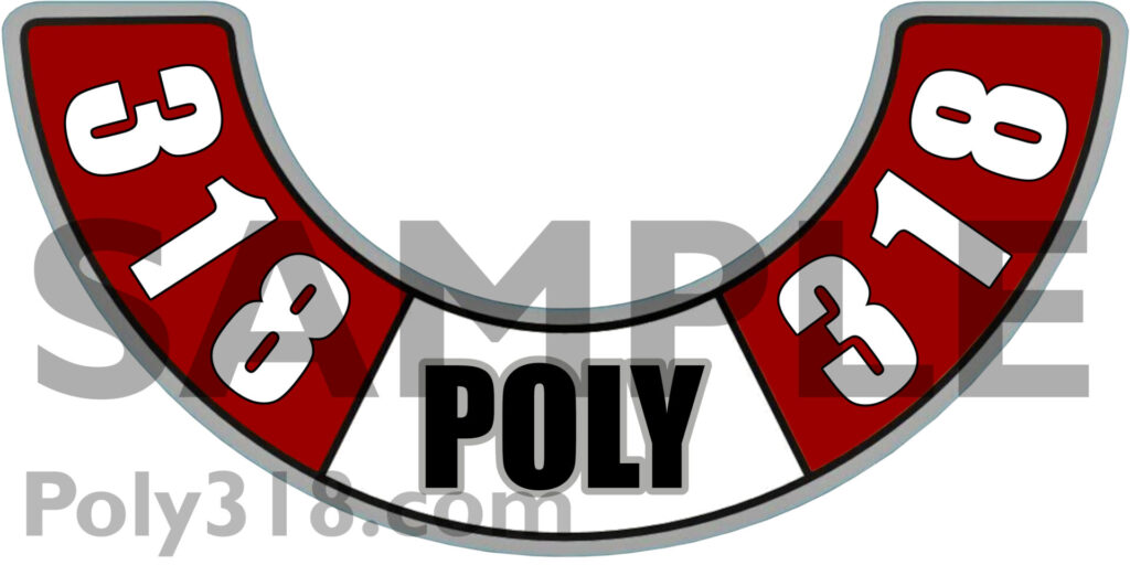 Poly 313 318 390 402 Air Cleaner Engine Decal Sticker