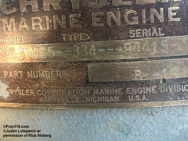Poly 318 Marine Engine Plate