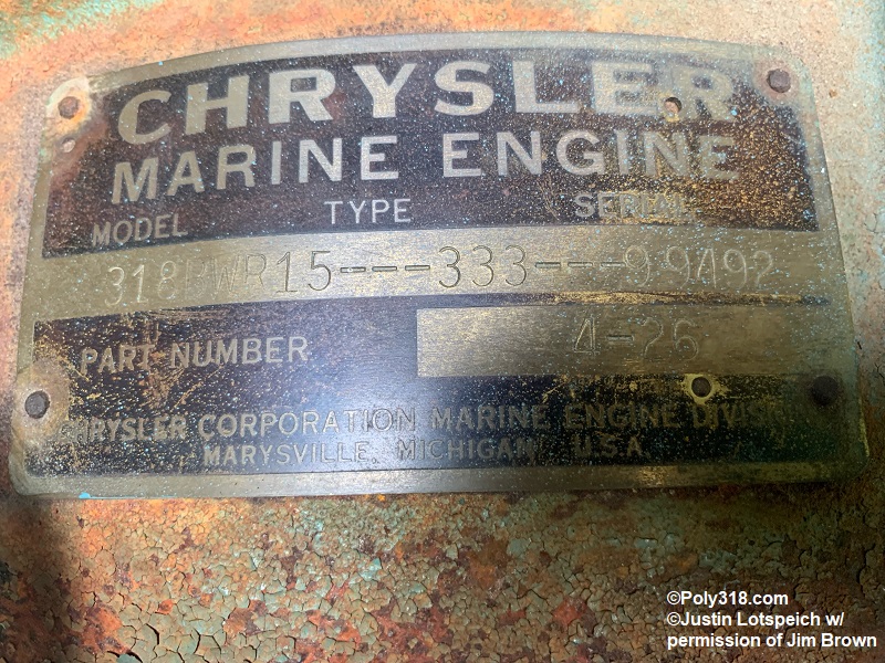 Poly 318 Marine Engine Plate