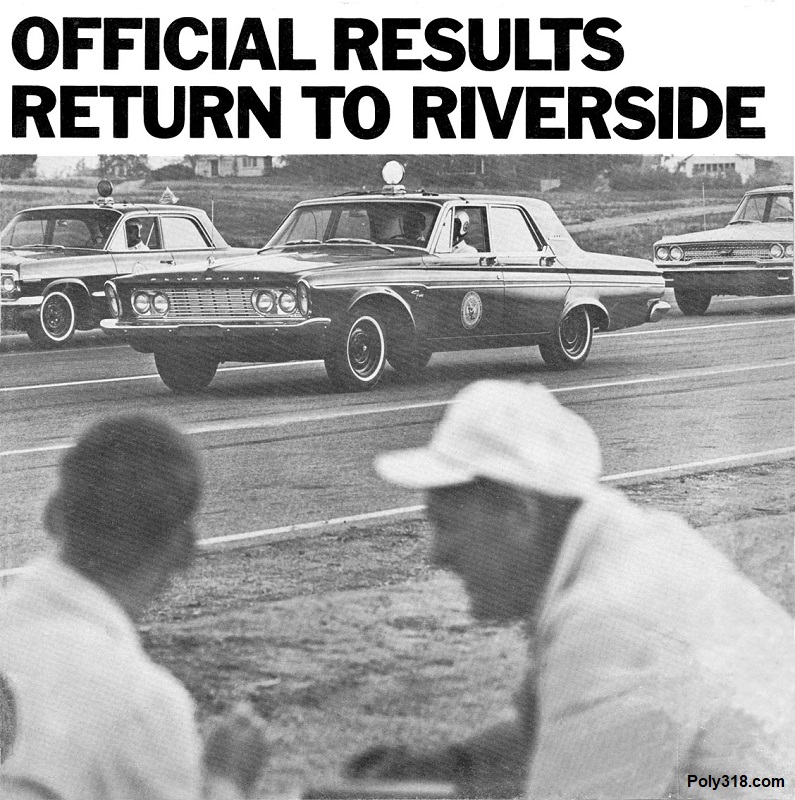 1963 Return to Riverside Plymouth Chevrolet Ford Competition