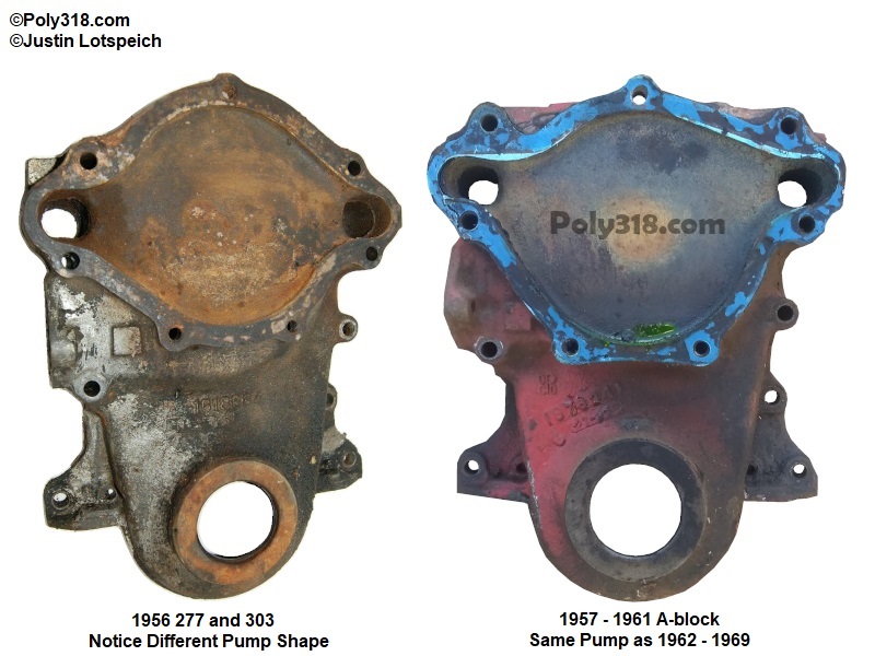 1956 Poly 277 303 Timing Cover Water Pump
