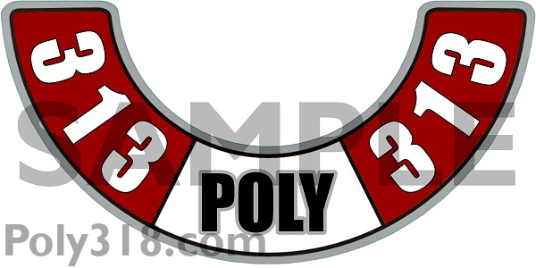 Poly 313 318 390 402 Air Cleaner Engine Decal Sticker