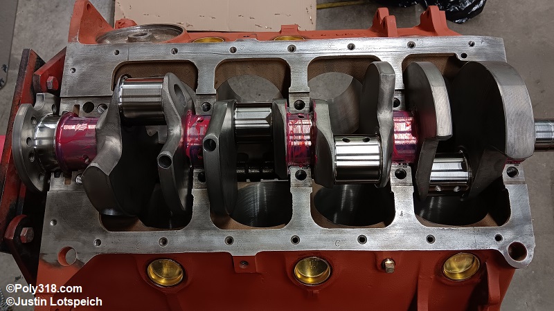 Poly 318 A-block crankshaft installation