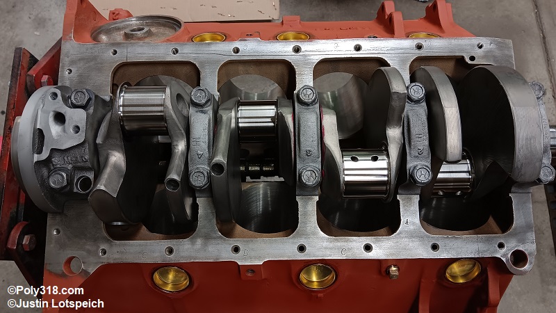 Poly 318 A-block crankshaft installation