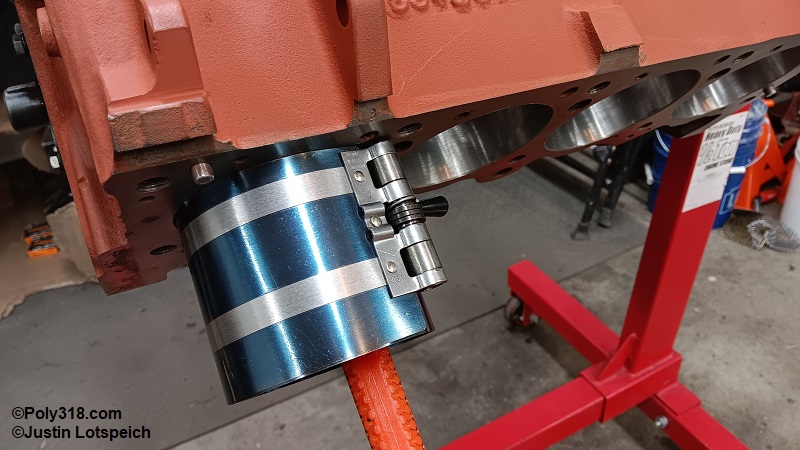 Poly 318 A-block piston connecting rod assembly installation