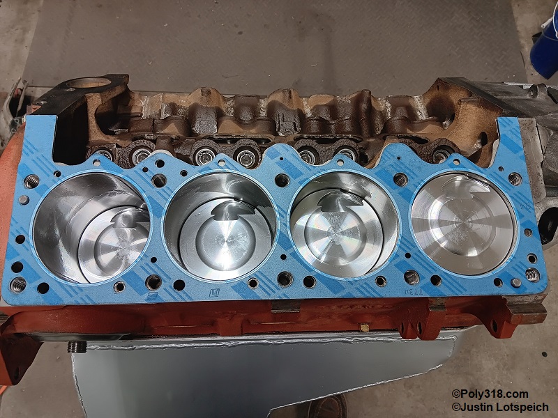 Poly 318 A-block cylinder head gasket installation