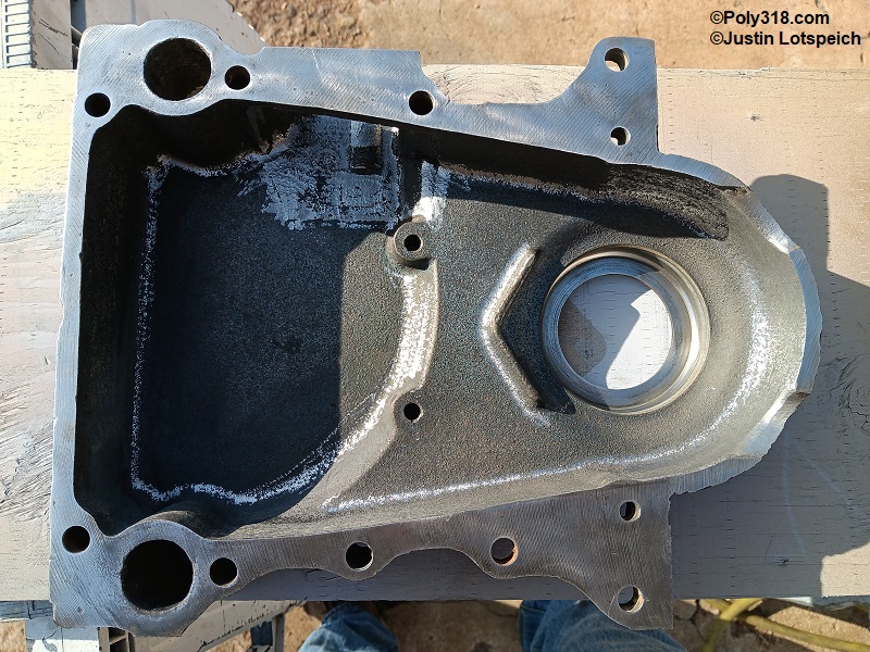 Poly 318 A-block timing cover water pump installation 