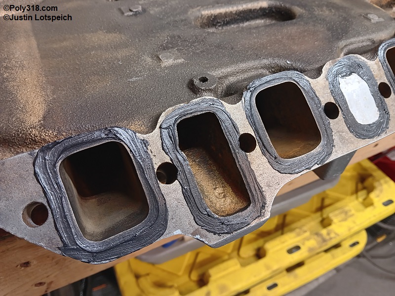 Poly 318 A-block intake manifold installation