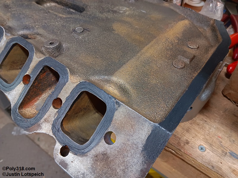 Poly 318 A-block intake manifold installation