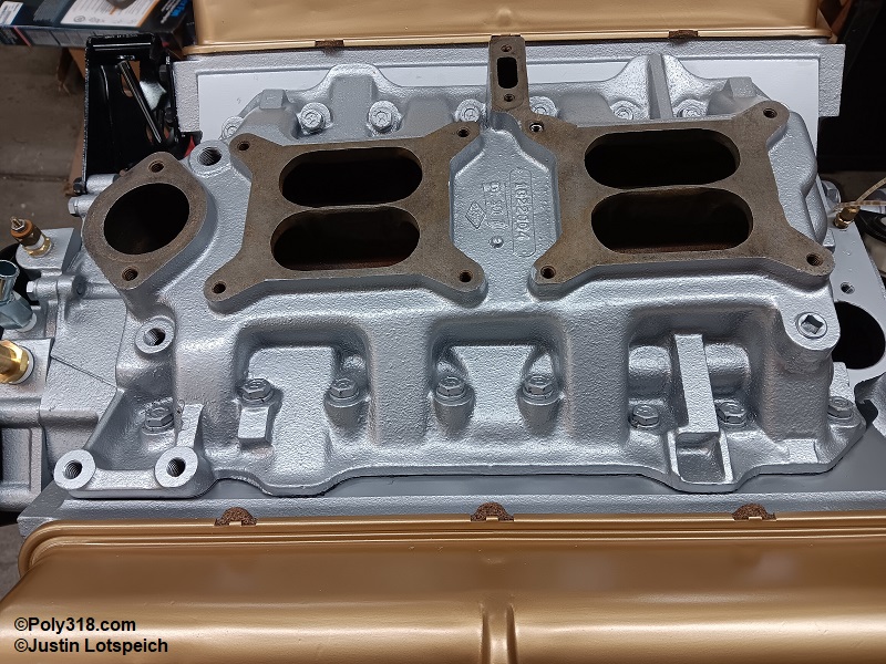 Poly 318 A-block intake manifold installation