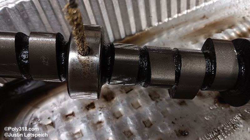 Poly 318 A-block camshaft cleaning inspection