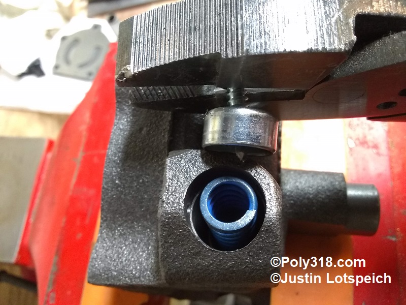 Poly 318 A-block oil pump remove pressure relief valve