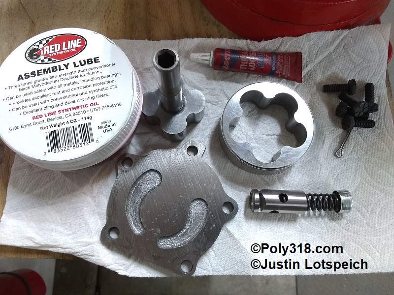 Poly 318 A-block oil pump cleaning clearance